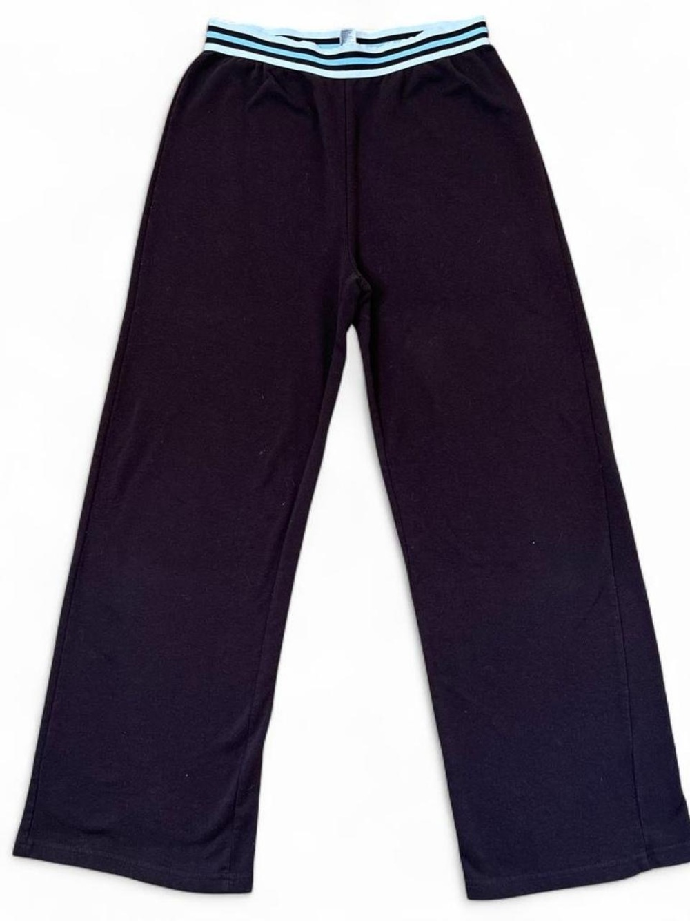 Women’s Brown Lounge Pants with Light Blue Striped Waistband